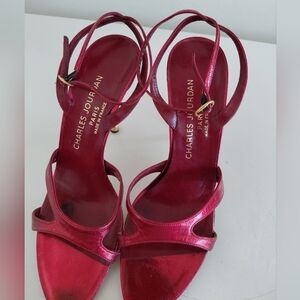 Charles Jourdan Red Strappy Heels